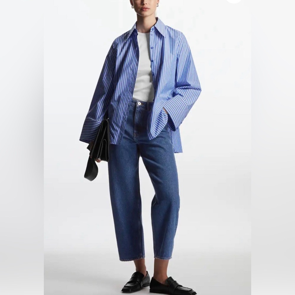 COS Tapered Leg High Rise Blue Jeans